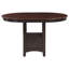 Table à rallonge en châtaignier brun moyen, base à stabilité accrue, aspect bois naturel, avec une surface de finition de 4 po pour la salle à manger, style polyvalent et convenant à l'espace