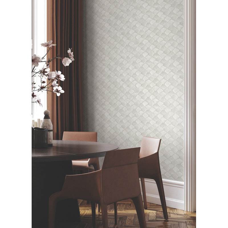 Papier peint Waterford Dove Tile, Blanc