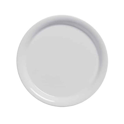 Jane PLATE, MEL, WHITE, NARROW RIM, 6-1/2" DIA.