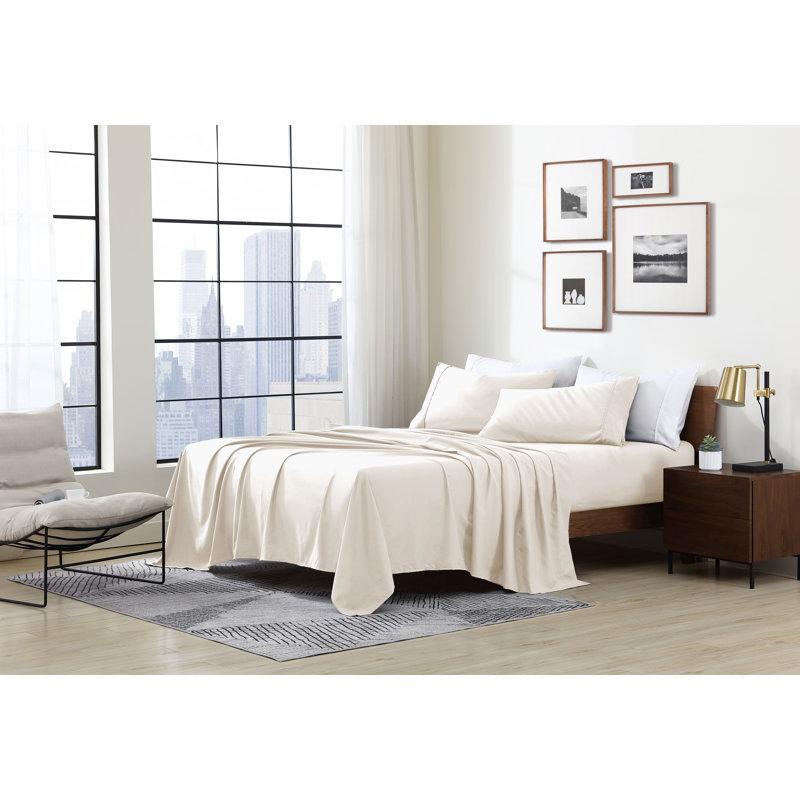 Swift Home Ultra-Soft 4-Piece Sheet Set - Essential 1800 Series Microfiber - Fits Mattress up to 14" Thick - Peach Fuzz, Durable, Easy Care