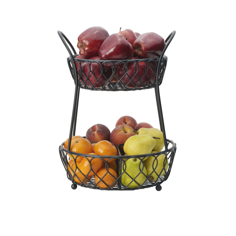 Gourmet Basics by Mikasa Loop and Lattice 2 Tier Divided 1 fl oz. Fruit Bowl
