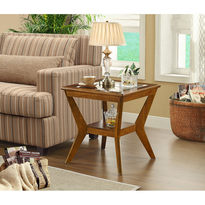 Delie Glass Top End Table