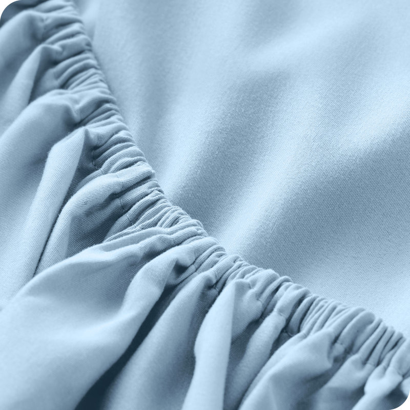 Extra Deep Microfiber Fitted Sheet, Queen Fitted Sheet, Light Blue