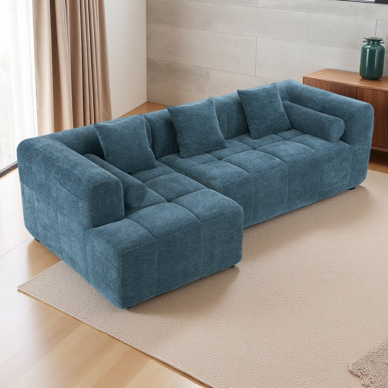 Canapé modulaire de 101,2 po avec canapé à compression complète et canapé modulaire à assise profonde et deux poches latérales