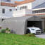 Abri de garage 12 'x 20' avec fenêtres de ventilation, gris clair-94583342