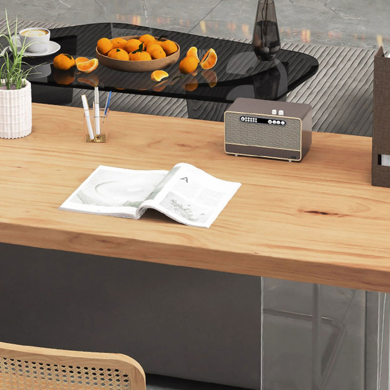 Bureaux rectangulaires en bois massif Burlywood, H 1,97 po x l 78,74 po x P 31,50 po 