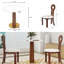 Ensemble de salle à manger moderne 3 pièces avec plateau rond en verre trempé de 33,5 po et table en bois massif et 2 chaises en bois massif-1249206697