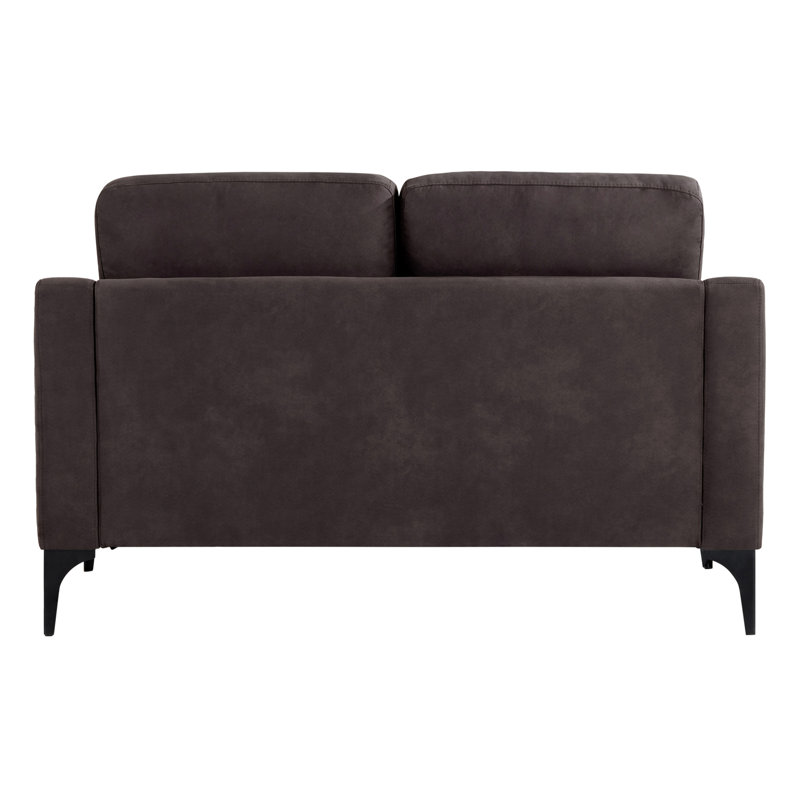 Canapé deux places Turner de 55,5 pouces de large, avec accoudoirs carrés et revêtement en tissu, avec pieds en métal