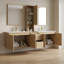 Meuble-lavabo double 72 po avec armoire supérieure, lavabo en céramique et conception sans poignée 72 po-132949835-132949839