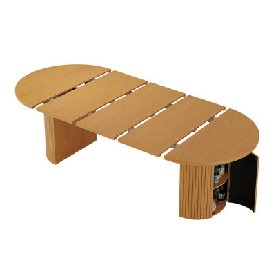 Extendable 43'' to 95" Extendable Dining Table with Hiden Storage Base