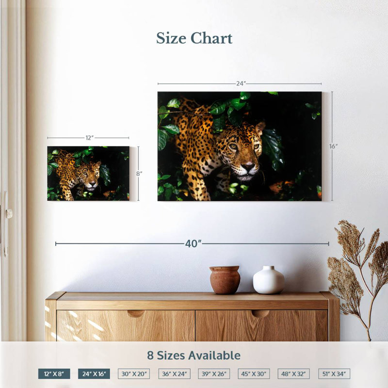 Rainforest Jaguar, 16" H x 24" W