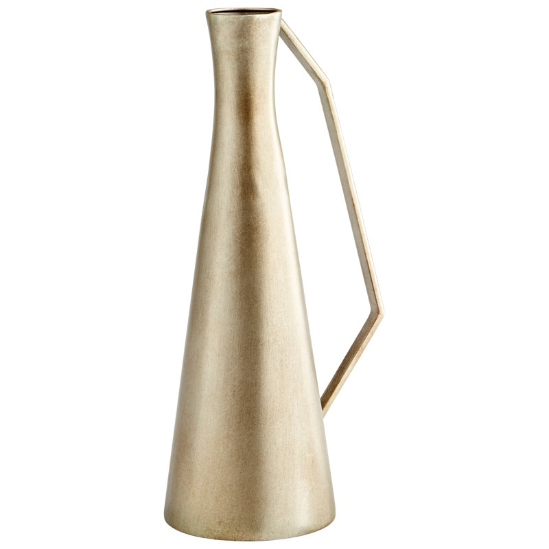 Dhaka Metal Table Vase, 14" H x 4.75" W x 6" D