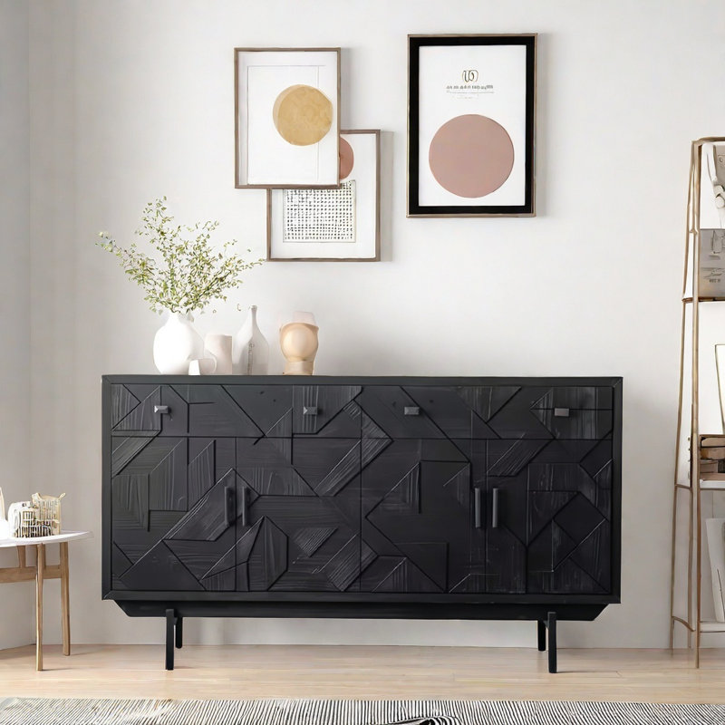 Black Retro Sideboard Cabinet