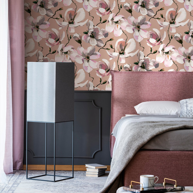 Flora Collection Cherry Blossom Wallpaper Roll, Pink