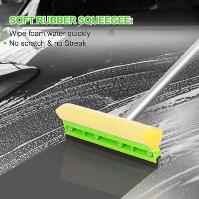 Wontolf 62 Car Wash Brush with Long Handle Chenille Microfiber Car Wash Mop Mitt Kit Car Detailing Brush Cleaning Kit Window Squeegee Car Duster Drying Towels Tire Brush for Cars RV Truck Boa
