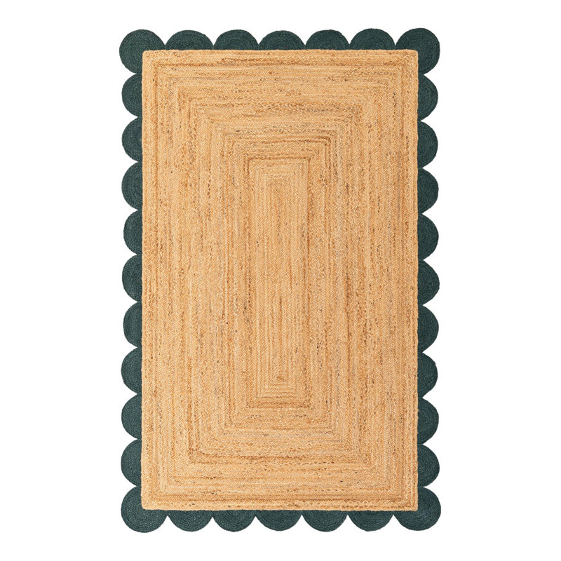 Cosner Hand Braided Area Rug, Rectangle 5'1" x 8'