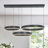 39.4Inch Modern Linear Chandelier Kitchen Island Pendant Warm White LED Switch Dimmable