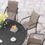 Ensemble repas de 60 po avec table ronde en métal et chaises empilables-1741475733