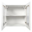 Armoire murale avec tablettes arquées en verre