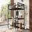 Queen Size Metal Loft Bed With Power Outlet, Led Lightd And Desk, Black-978669007