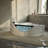 59" Corner Whirlpool Bathtub For 2-Person, Luxury Jetted Spa Tub With 6 Hydro Massage Jets, Chromatherapy LED Lights &Pneumatic Adjust System,  Water Pump,Drainer