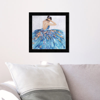 Bleu et festif - Peinture sur papier