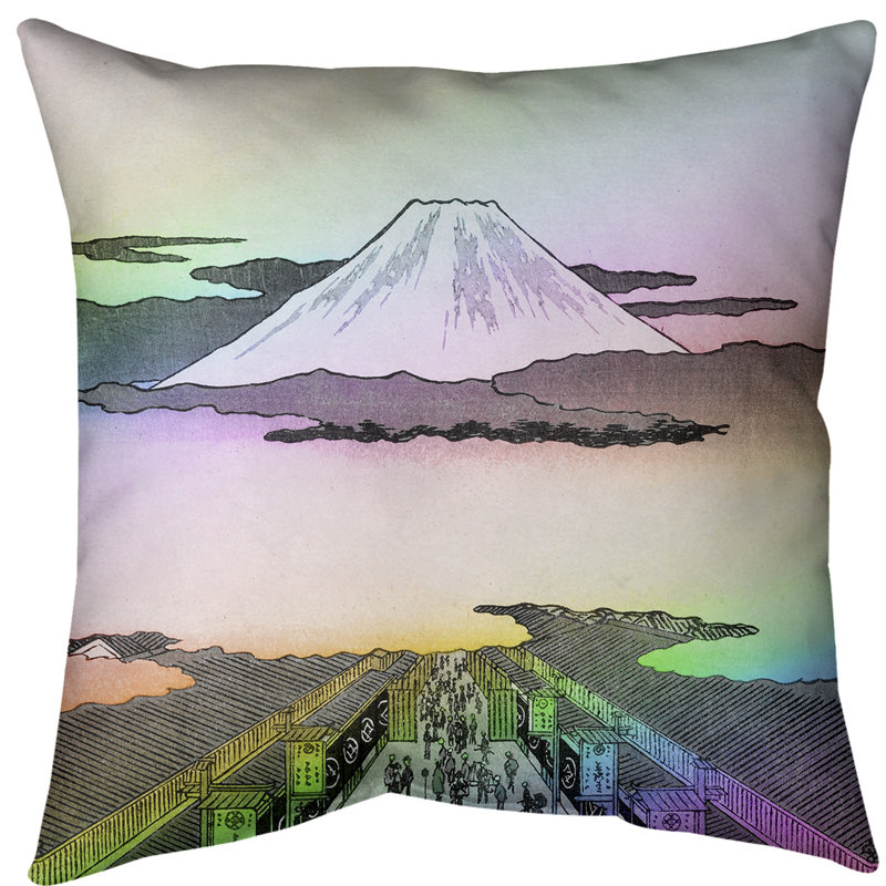 Housse de coussin suruga-cho, 16 po x 1 po, Arc-en-ciel, Faux lin