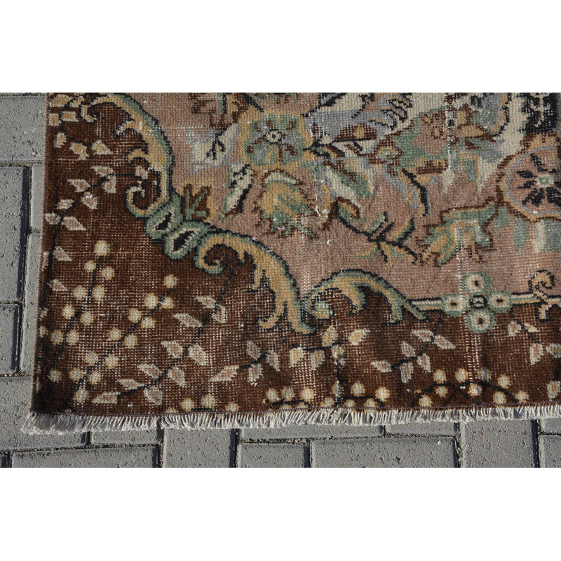 Grand tapis beige 5,1 x 9,6 pi, tapis turc, tapis rétro, tapis bohémiens, tapis tendance