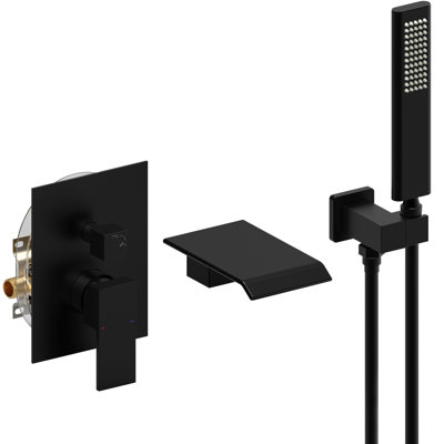 Topcraft Wall-Mounted Bathtub Faucet With Handheld Showerhead