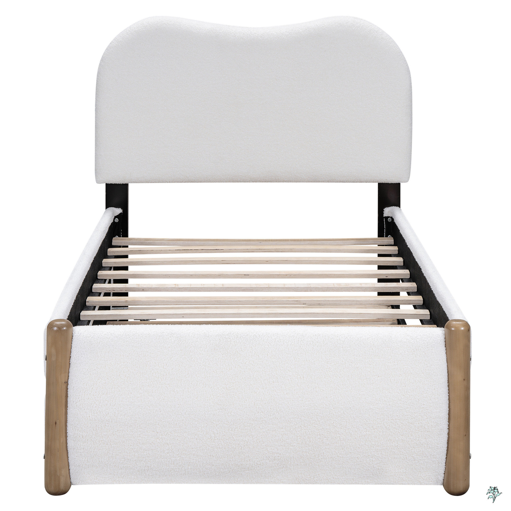 Latitude Run® Twin Size Upholstered Platform Bed With Wood Supporting ...