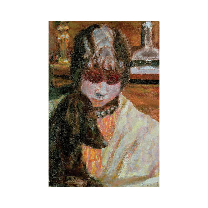 Femme avec un chien, vers 1913, H 12 po x l 8 po x P 0,75 po