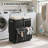 Double Laundry Hamper With Lid And Removable Bags, 180L Large Capacity 2-Section Laundry Sorter Basket With Side Pockets For Easy Sorting And Carrying