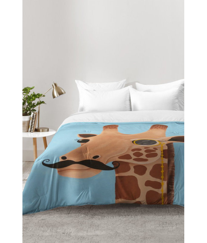 Ensemble d'édredon Gentleman Giraffe, Édredon double / grand + 2 taies décoratives sta