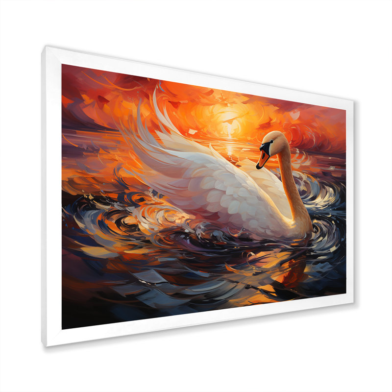 «Swans Odyssey Beauty» sur toile, H 12 po x l 20 po x P 1 po, Cadre photo blanc