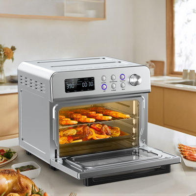 TAZPI 13-in-1 Digital Air Fryer Convection Toaster Oven 1600w In Stainless Steel With Rotisserie, 6-slice Capacity