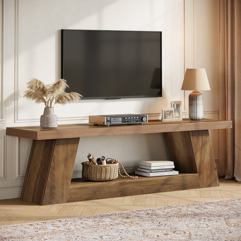 63" TV Stand For 55/60/65/75-Inch Tvs, Brown