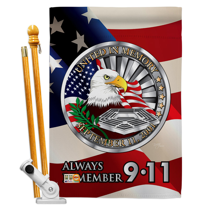 Double Sided 40'' H x 28'' W Polyester Independence Day Flag Set
