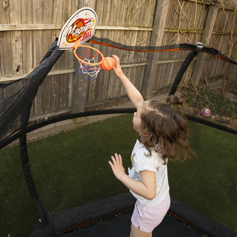 Trampoline hexagonal de 7 po avec enceinte de sécurité hors terre