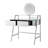 33.9" Mirrored Makeup Vanity Desk With Mirror And Lights, Mirrored Console Vanity Table With 2 Big Drawers & Open Shelf, Dressing Table With Charging Station For Bedroom