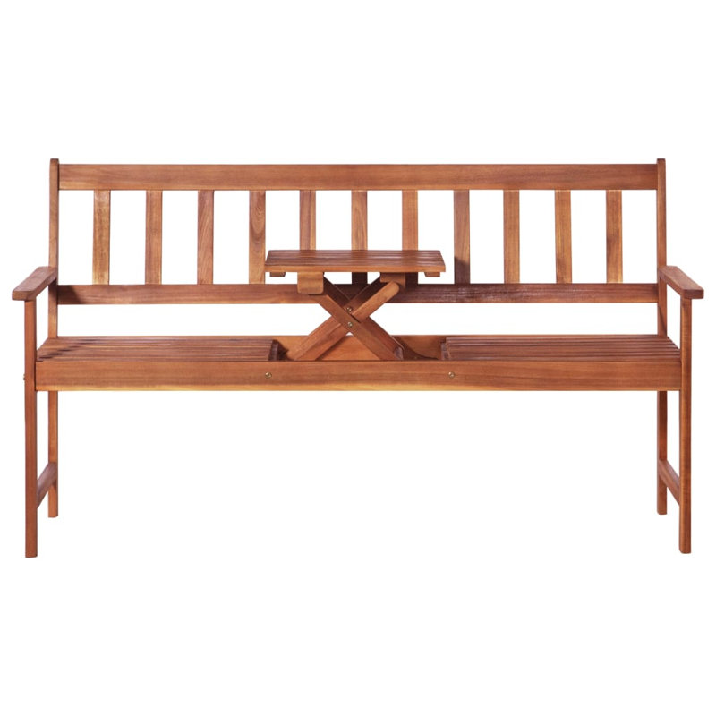 Garnich Solid Wood Acacia Outdoor Bench, Brown