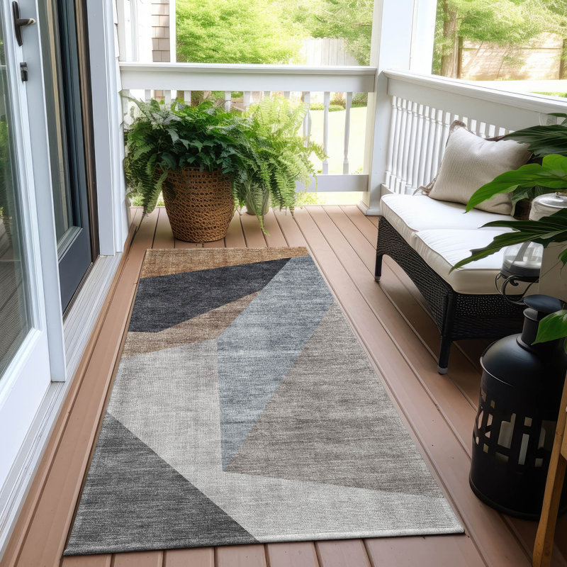 Karsyn Washable Abstract Indoor / Outdoor Rug, Runner 2'3" x 7'6"