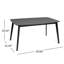 Table de salle à manger d'inspiration Mid-Century, 58,64 po x 35,38 po, 29,68 po, noir, plateau de table en faux bois et pieds robustes en bois d'hévéa, massif +, surface de table moderne à assembler, H 29,68 po x P