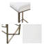 Backless Upholstered Counter Stool 26" - Modern And Functional Design. Bronze Metal Base, Padded Seat For Comfort. Assembly Required, Tools In Package Fabric On Frame Space Saving Music Room Required