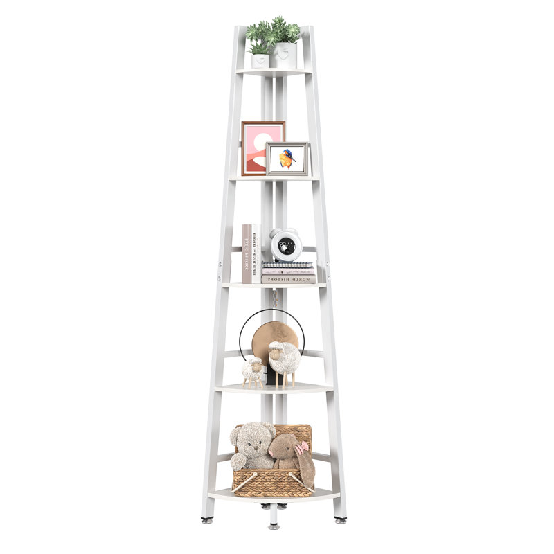 5-Tier Corner Bookcase with LED Lights for Living Room, Bedroom, Study