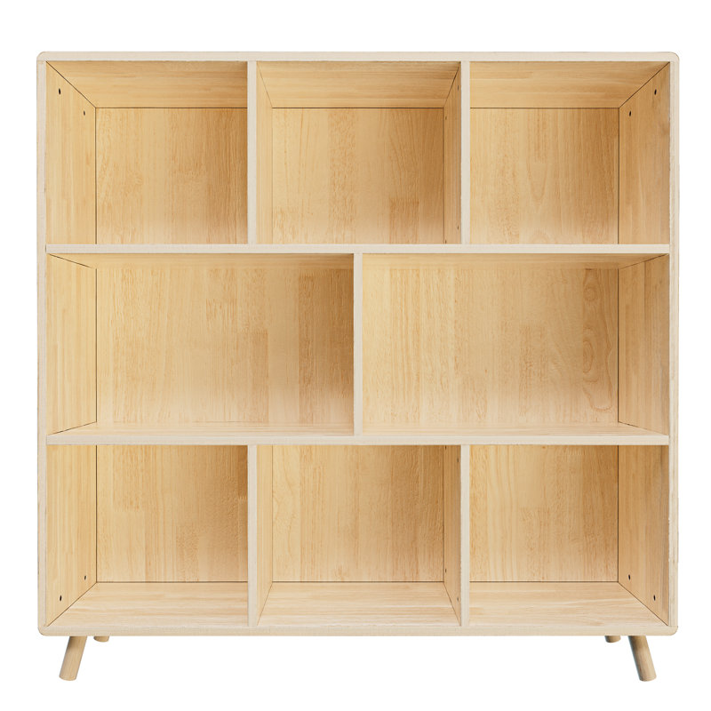 8 rangements en bois de pin avec compartiments optimisés pour la maison et - l 44 po x H 44 po, construction verticale, bibliothèque fixe facile à assembler, conception, stabilité du dossier