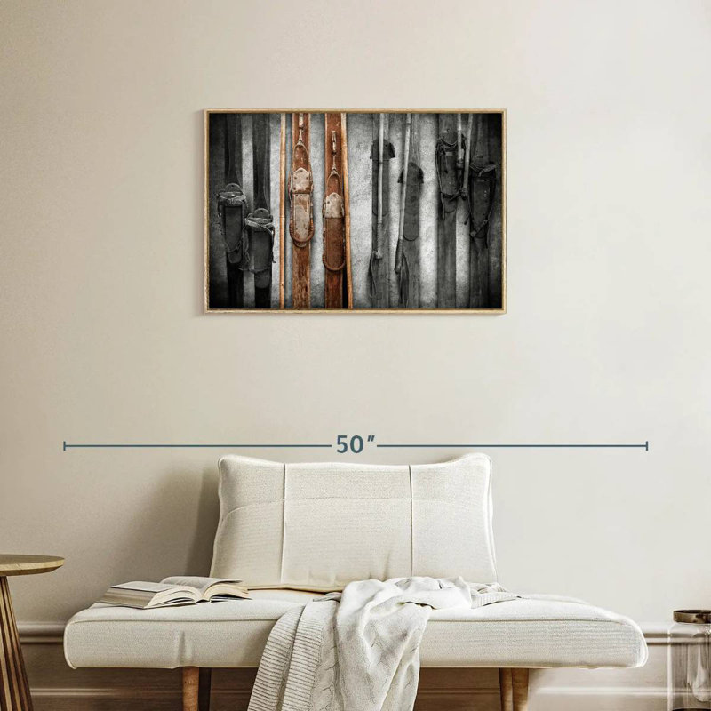 Collection de ski, Cadre flottant en bois naturel, 31 po x 21 po