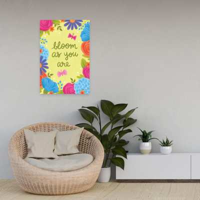 Contemporary Art Contemporary Butterfly Flower Art by Lindley Wiesner - Wrapped Canvas Print