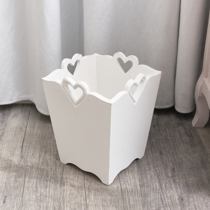 Lark Manor Chalfant Solid Wood Decorative Bin, White