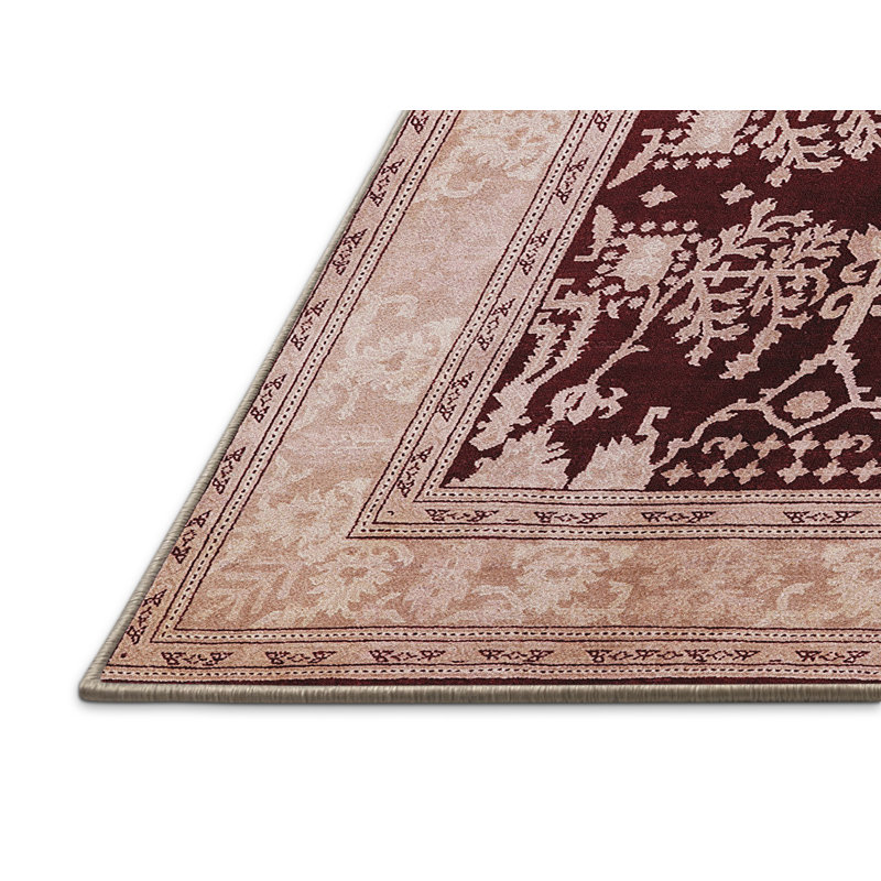 Tapis oriental rouge foncé / beige Mackinac, Rectangle 6 pi x 9 pi