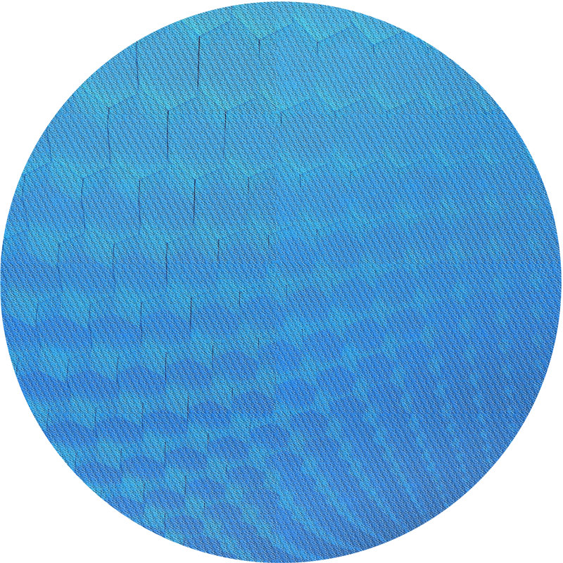 Tapis de zone bleue à motifs Steinsel, Rond 4 pi